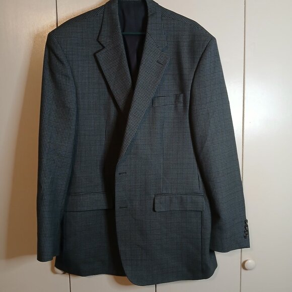 Lauren Ralph Lauren 46L. Wool Pattern Suit Jacket Dark Gray (0221)